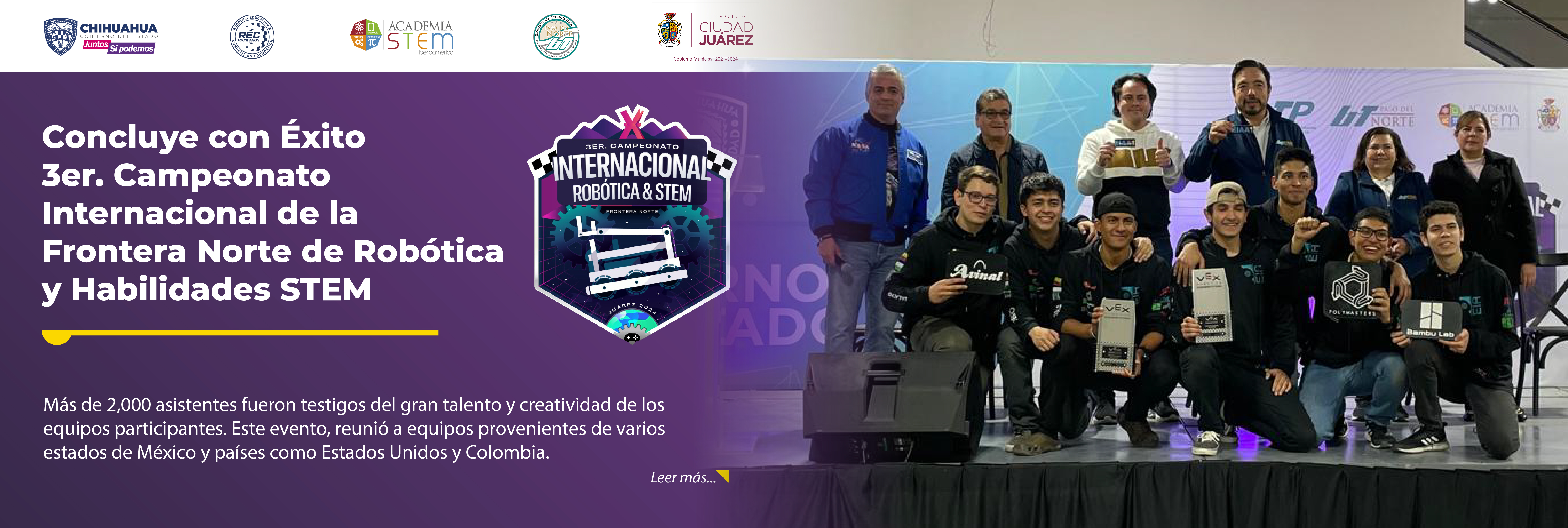 Concluye con Éxito el 3er. Campeonato Internacional de la Frontera Norte de Robótica y Habilidades STEM